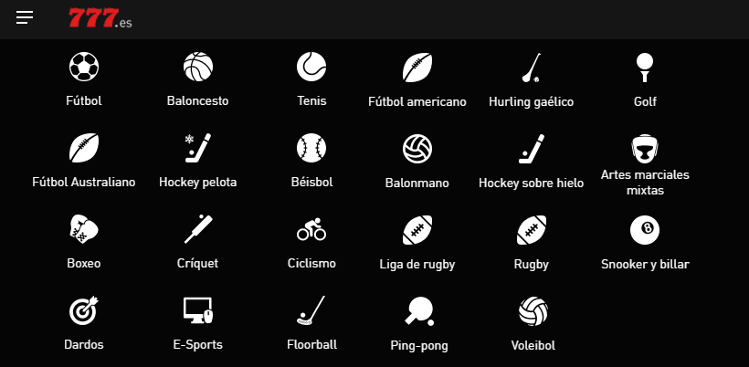 Deportes disponibles