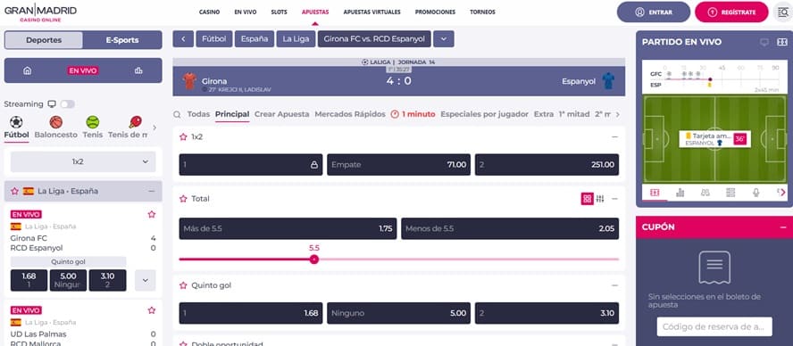 Apuestas en directo Gran Madrid Casino Apuestas