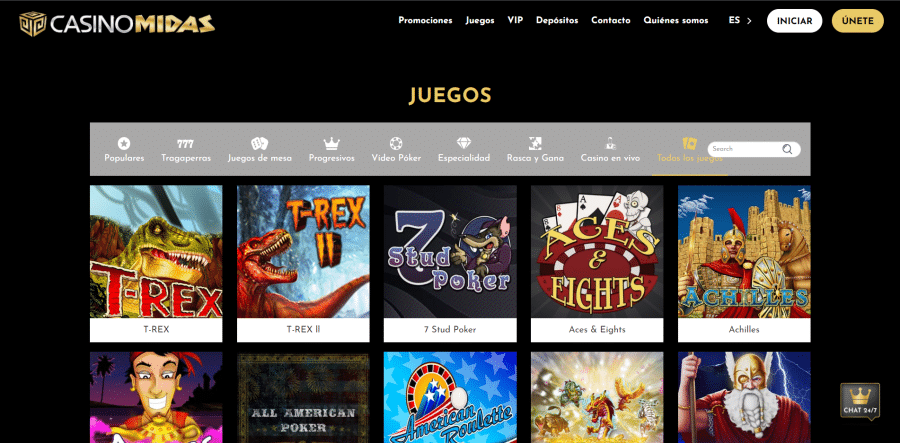 Casino midas juegos