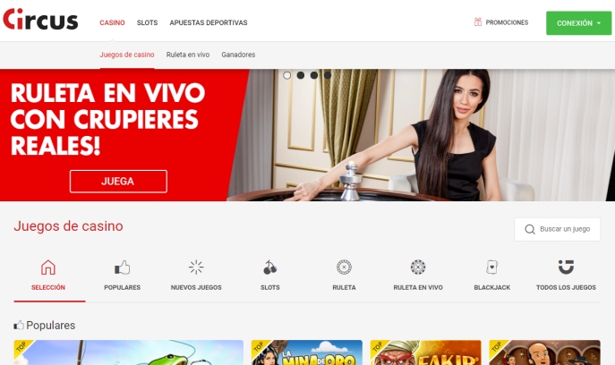 Circus screenshot ruleta vivo