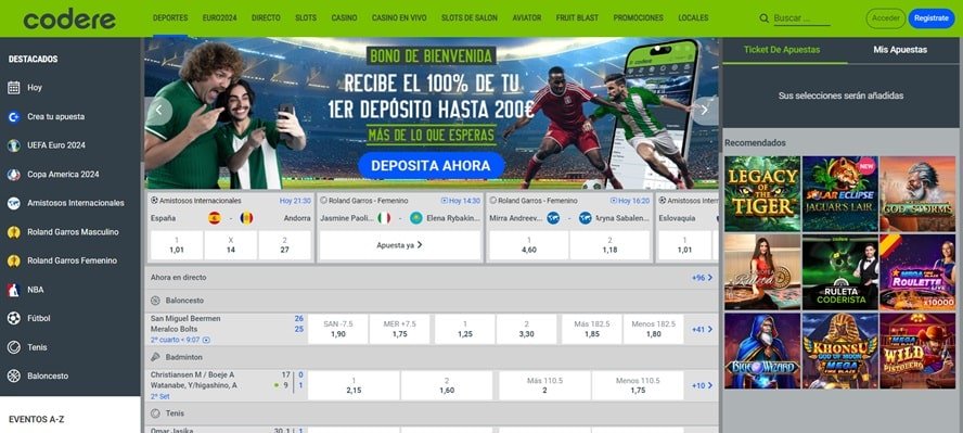 Lobby de codere apuestas