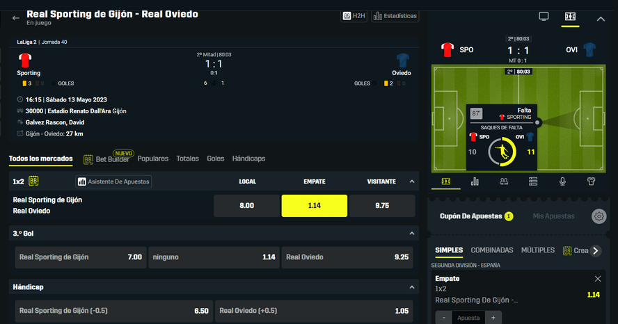 Panel eventos en directo DAZN bet (1)