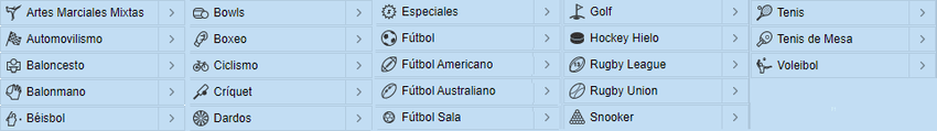 Mercados disponibles para apuestas deportivas
