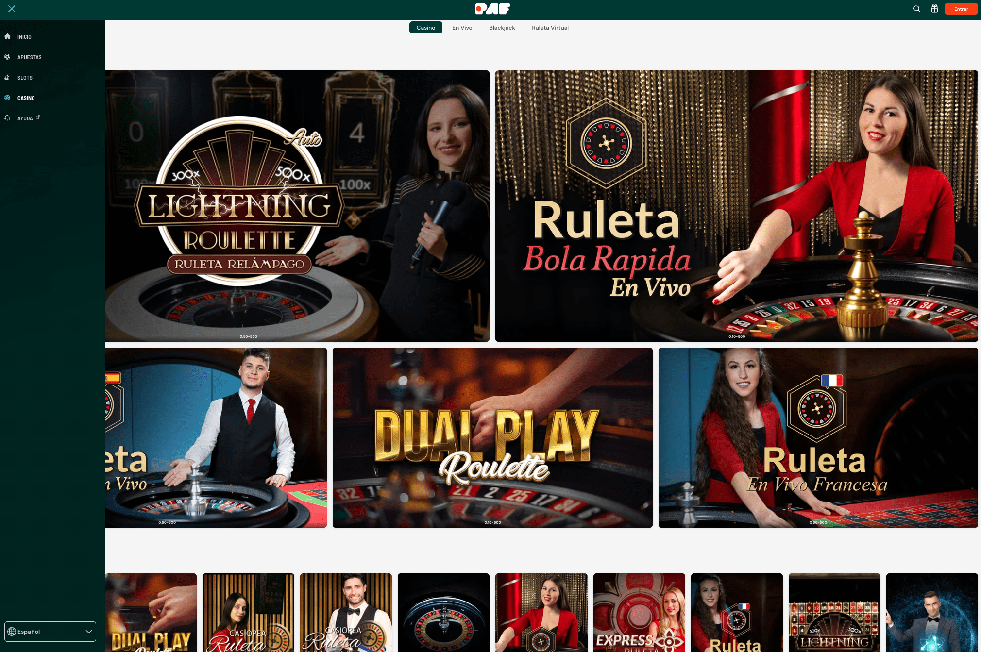 Paf seccion casino