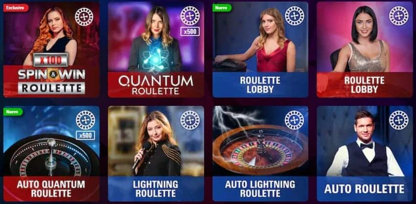 Ruletas en vivo del casino