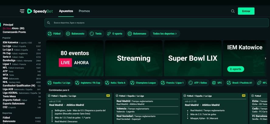 Apuestas en directo SpeedyBet