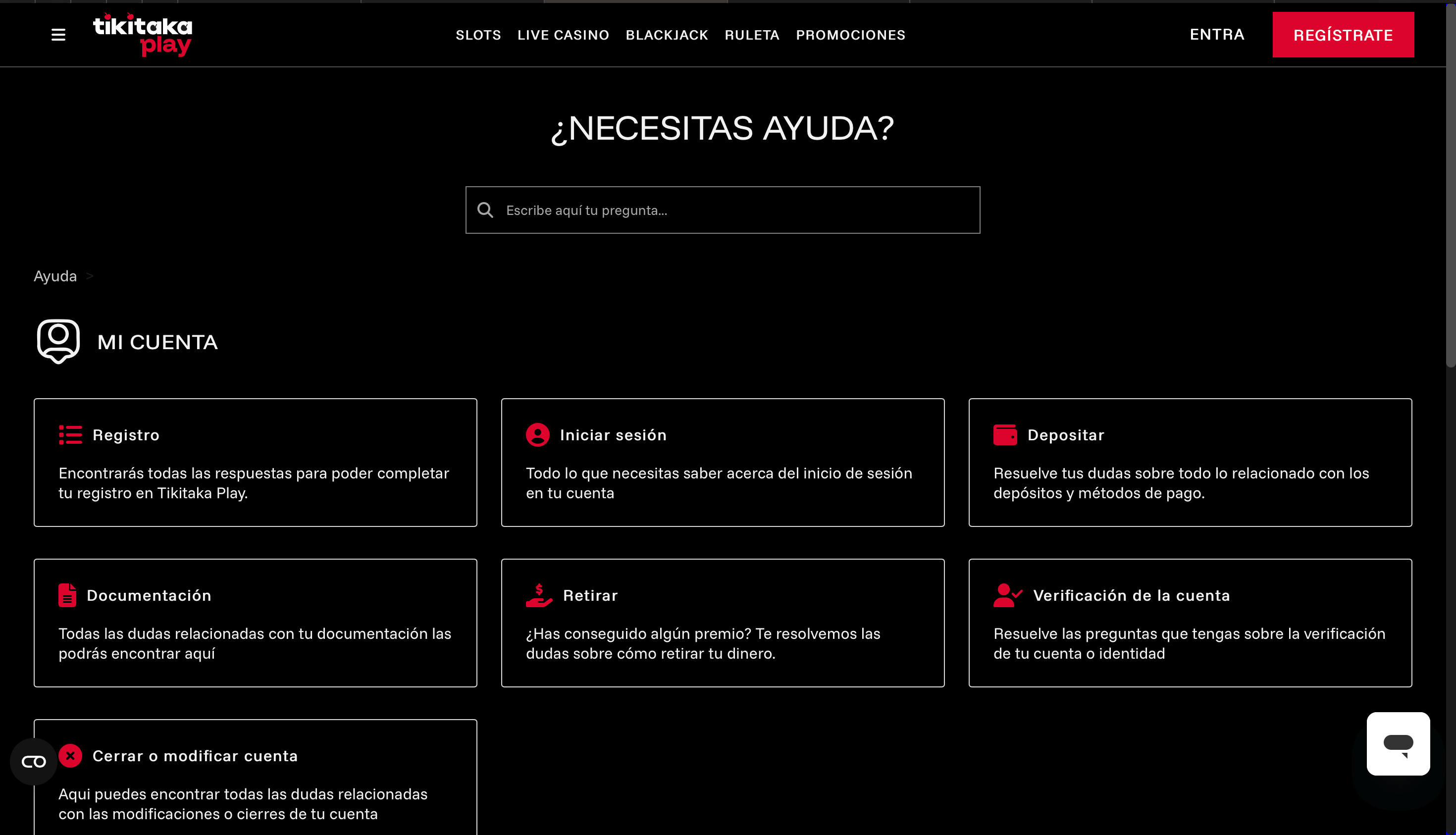 Tikitakaplay casino ayuda