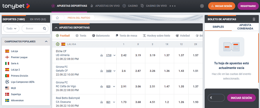 Portal de apuestas deportivas tonybet