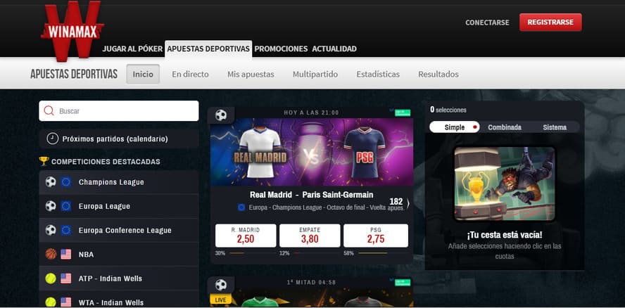 Portal casa de apuestas winamax