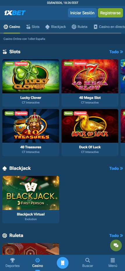 Versión móvil de 1XBet