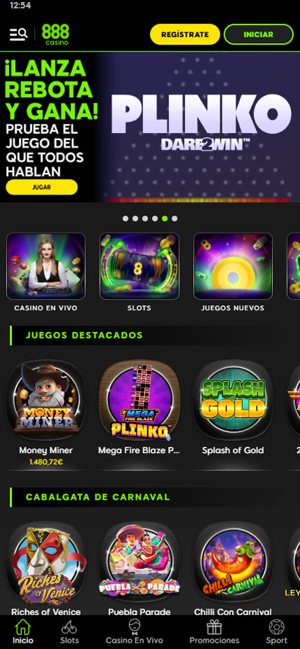 Versión móvil de 888 casino