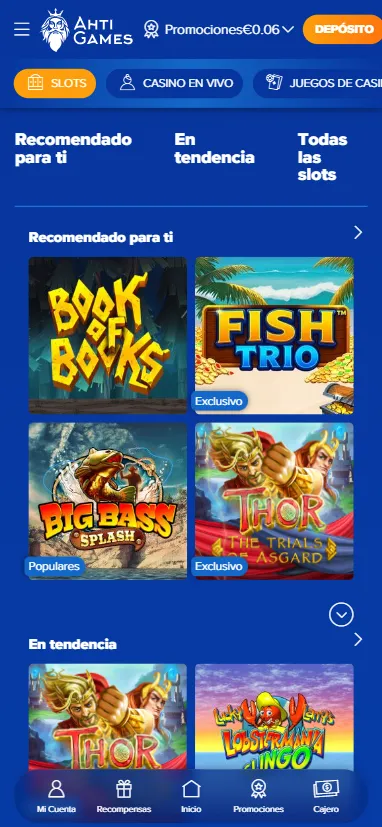 Versión móvil de Ahti Games