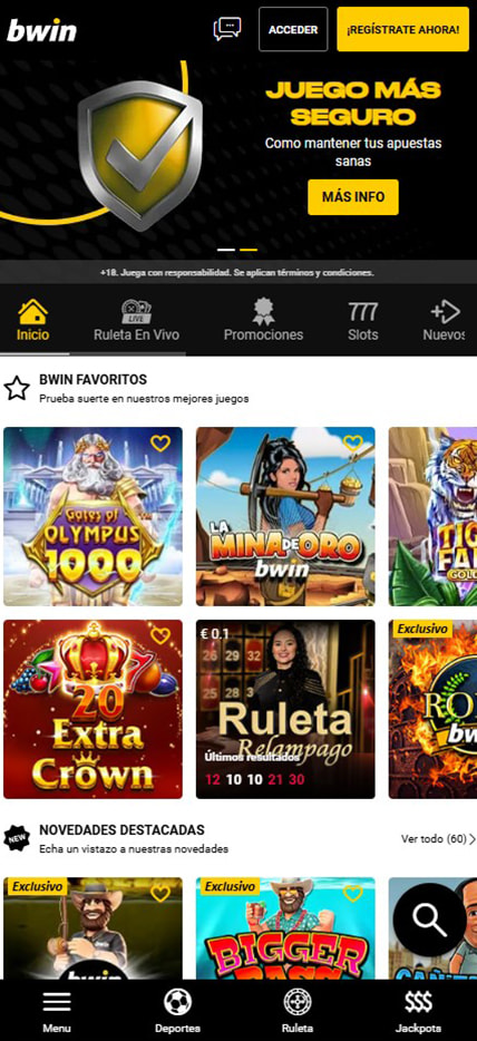 Versión móvil de Bwin