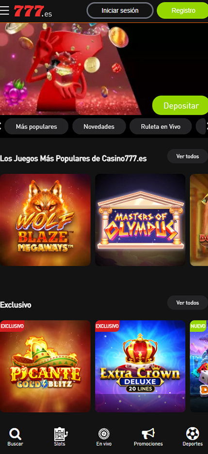 Versión móvil de 777 Casino