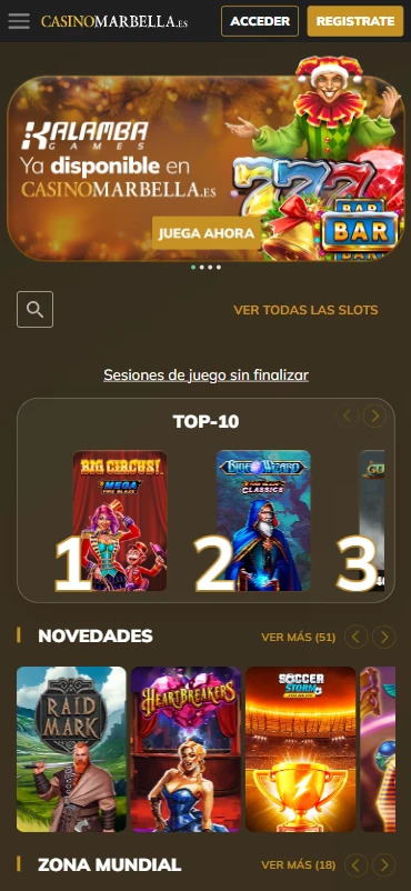 Versión móvil de Casino Marbella