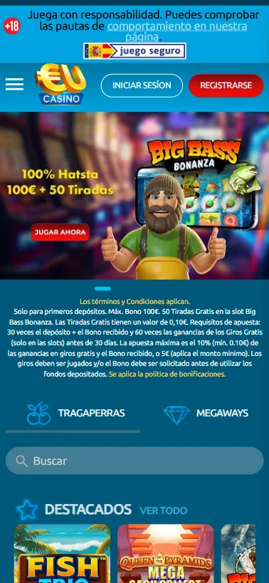 Versión móvil de EUcasino