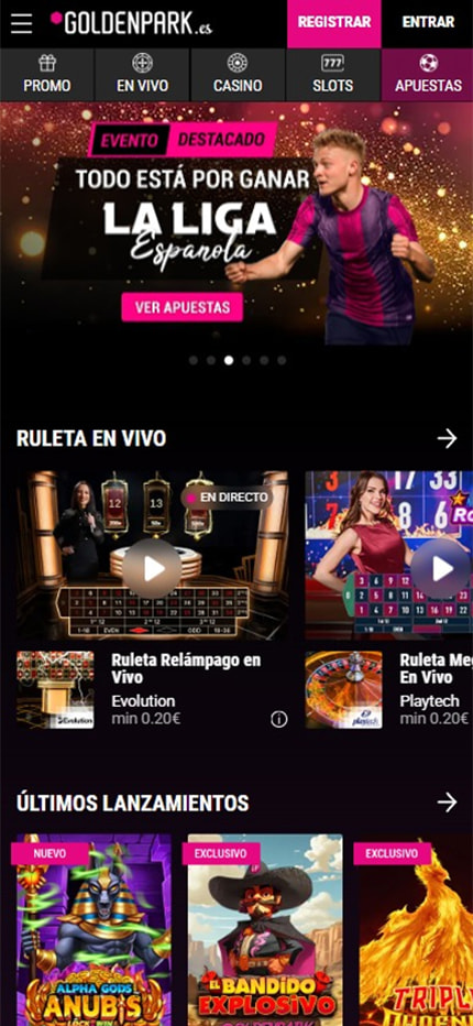 Versión móvil de GoldenPark