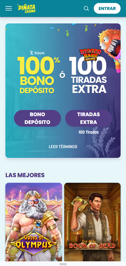 Versión móvil de Piñata Casino