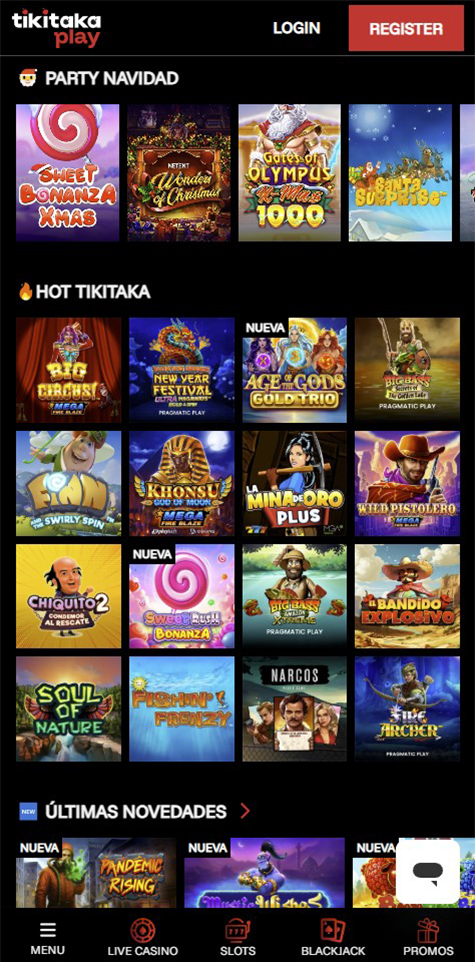 Versión móvil de Tikitakaplay